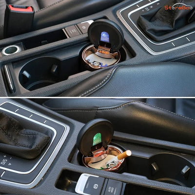 Car Ashtray With Multi Led Light Mini Portable Stainless Steel N18 Model