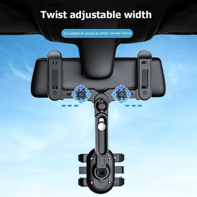 Universal 360 Rotatable Car Phone mobile Holder Rearview Mirror Mount Stand